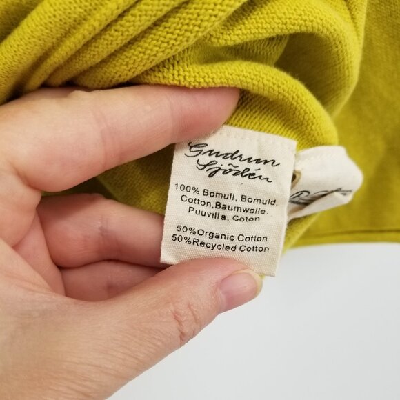 Gudrun Sjoden L Soft Organic Cotton Sweater - Limeade - Lagenlook, Coastal, Cozy - Picture 4 of 5